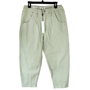 NWT Vigoss Ace High Rise Straight Balloon Stretch Jeans 30 Green‎